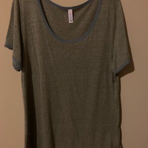 Gray and blue lula roe classic shirt